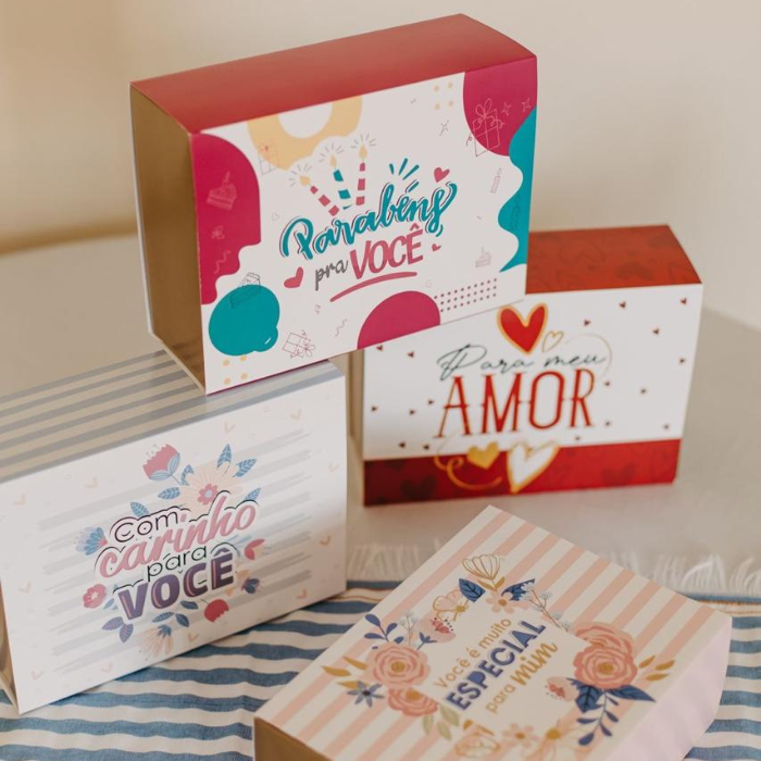 Caixa para presente com cinta - Para meu amor|  3 Unidades - CXC734