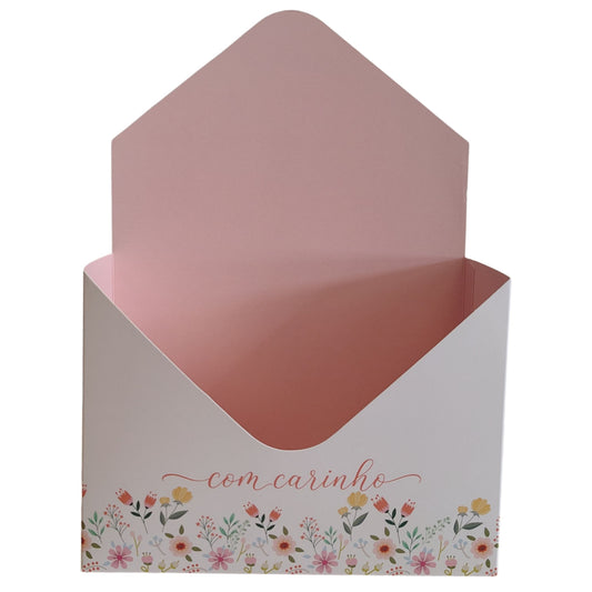 Caixa Envelope Com Carinho Flores para Cestas e Presentes | Kit 3 Unidades CE913