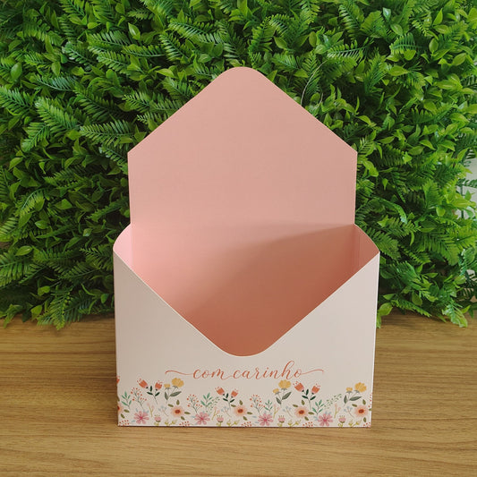 Caixa Envelope Com Carinho Flores para Cestas e Presentes | Kit 3 Unidades CE913