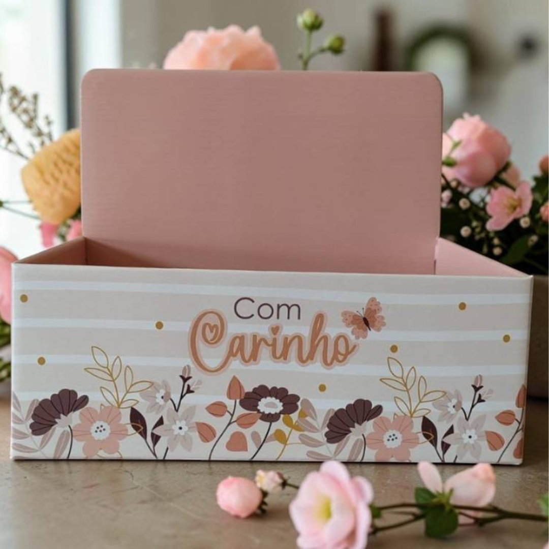 Caixa Display Grande para Cestas e Presentes Com Carinho | Kit 3 Unidades CXD07