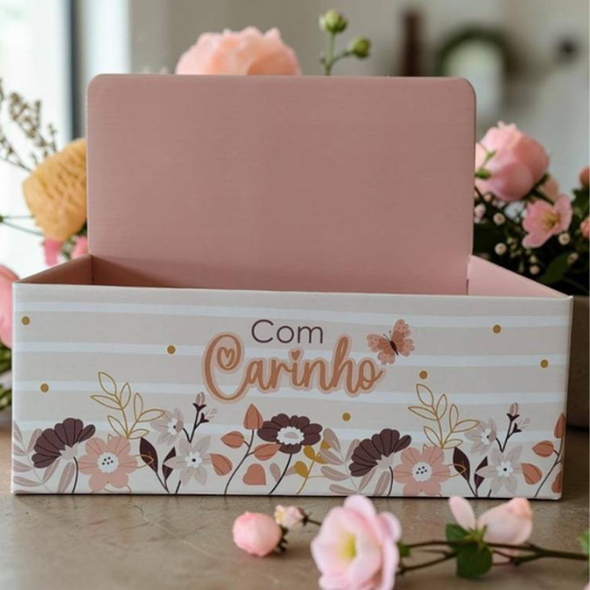 Caixa Display - Tam G - Para Cestas e Presentes - Com carinho | 3 Unidades - CXD07