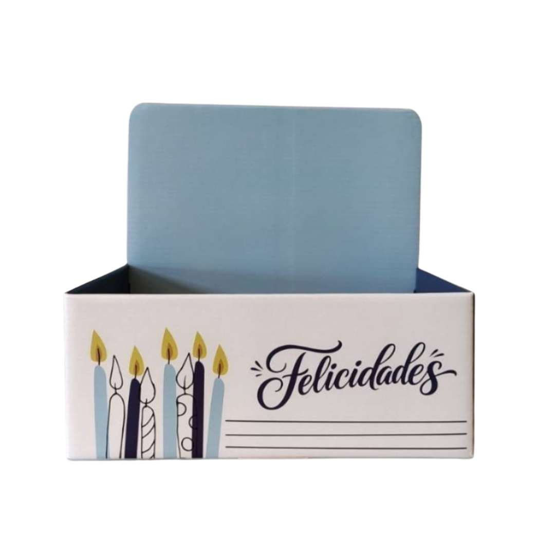 Caixa Display Pequena para Cestas e Presentes Felicidades | Kit 3 Unidades CXD09