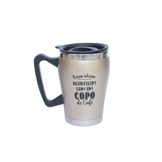 Caneca Térmica Café É Sempre Preta 330ml – Caneca para Café e Bebidas Quentes