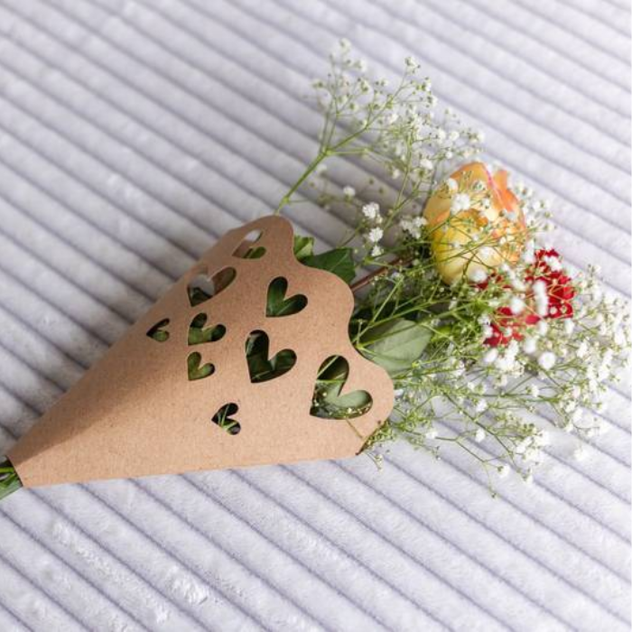 Porta-flor buquê kraft - Kit com 10 unidades